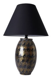 Opviq Lámpara de Mesa de Cerámica Negro y Dorado YL575